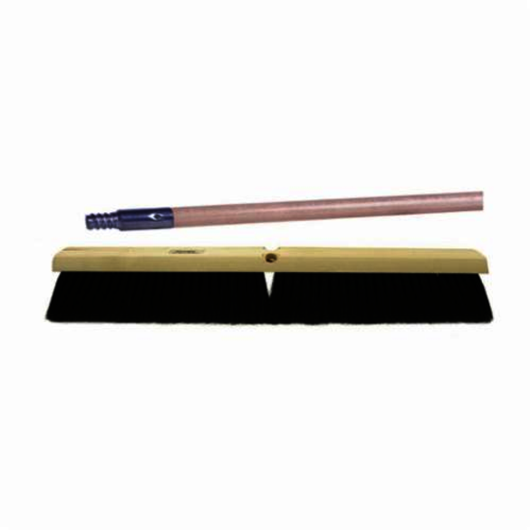 Vortec Pro 44819 Threaded Tip Push Broom Kit, 24 in OAL, 3 in Trim, Medium Sweep Face, Black Tampico Bristle