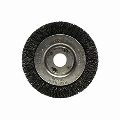 Weiler 00264 Narrow Face Wheel Brush, 3 in Dia Brush, 7/16 in W Face, 0.0118 in Dia Crimped Filament/Wire, 1/2 to 3/8 in Arbor Hole