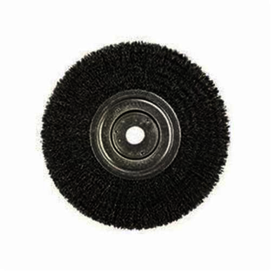 Weiler 01158 Narrow Face Wheel Brush, 8 in Dia Brush, 3/4 in W Face, 0.0104 in Dia Crimped Filament/Wire, 3/4 in Arbor Hole