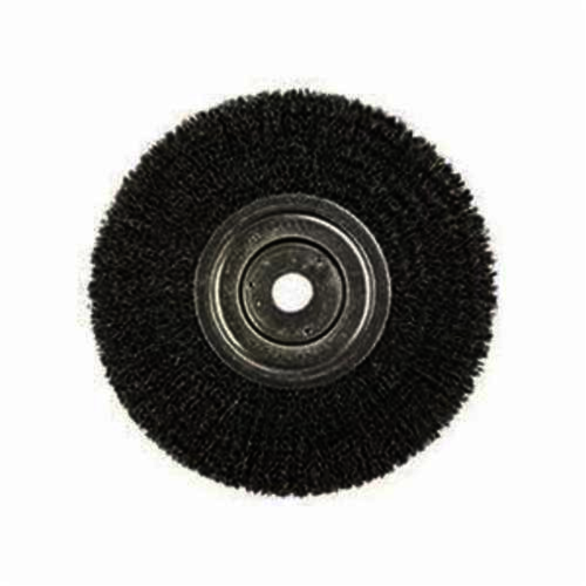 Weiler 01158 Narrow Face Wheel Brush, 8 in Dia Brush, 3/4 in W Face, 0.0104 in Dia Crimped Filament/Wire, 3/4 in Arbor Hole