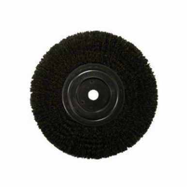 Weiler 01175P Narrow Face Wheel Brush, 8 in Dia Brush, 3/4 in W Face, 0.014 in Dia Crimped Filament/Wire, 5/8 in Arbor Hole