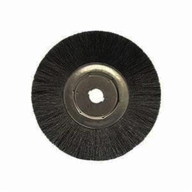 Weiler 01309 Narrow Face Wheel Brush, 12 in Dia Brush, 3/4 in W Face, 0.0104 in Dia Crimped Filament/Wire, 1-1/4 in Arbor Hole