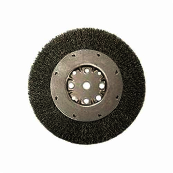 Weiler 01511 High Density Medium Face Wheel Brush, 7 in Dia Brush, 7/8 in W Face, 0.014 in Dia Crimped Filament/Wire, 5/8 in Arbor Hole