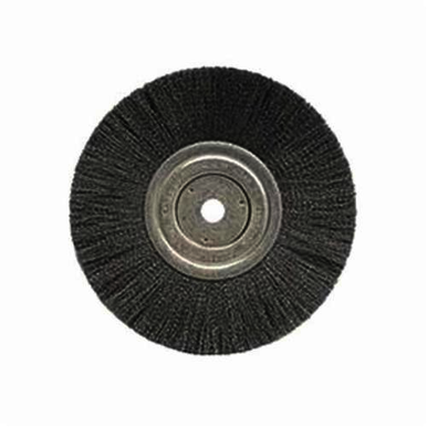 Weiler 01805 Narrow Face Wheel Brush, 8 in Dia Brush, 3/4 in W Face, 0.0118 in Dia Crimped Filament/Wire, 5/8 in Arbor Hole