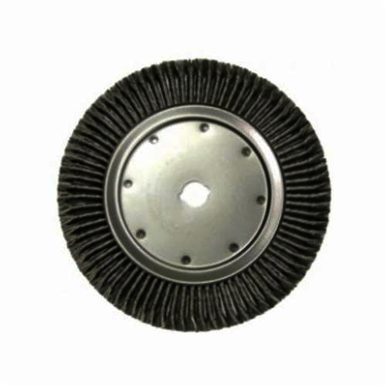 Weiler 13113P Wheel Brush With Nut, 4 in Dia Brush, 1/2 in W Face, 0.014 in Dia Standard/Twist Knot Filament/Wire, 5/8-11 Arbor Hole