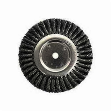 Weiler 08155 Wheel Brush, 8 in Dia Brush, 5/8 in W Face, 0.023 in Dia Standard/Twist Knot Filament/Wire, 5/8 in Arbor Hole