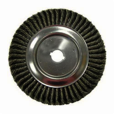 Weiler 08189 Wheel Brush, 10 in Dia Brush, 3/4 in W Face, 0.016 in Dia Standard/Twist Knot Filament/Wire, 1-1/4 in Arbor Hole
