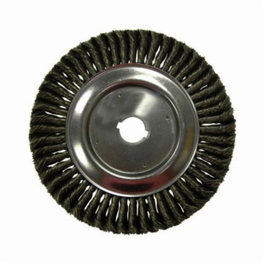 Weiler 08200-14 Wheel Brush, 12 in Dia Brush, 3/4 in W Face, 0.014 in Dia Standard/Twist Knot Filament/Wire, 2 in Arbor Hole