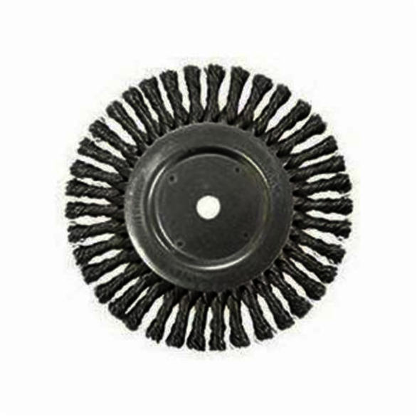 Weiler 08615 Wheel Brush, 8 in Dia Brush, 1/2 in W Face, 0.023 in Dia Cable Twist Knot Filament/Wire, 5/8 in Arbor Hole