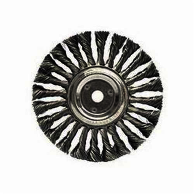 Weiler 08835 Wheel Brush, 7 in Dia Brush, 5/8 in W Face, 0.014 in Dia Standard/Twist Knot Filament/Wire, 5/8 in Arbor Hole