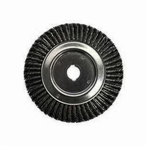 Weiler 08879 Wheel Brush With (2) 5/16 x 5/32 in Keyway, 10 in Dia Brush, 1/2 in W Face, 0.023 in Dia Cable Twist Knot Filament/Wire, 1-1/4 in Arbor Hole