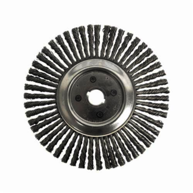 Weiler 09379 Wheel Brush With (2) 5/16 x 5/32 in Keyway, 12 in Dia Brush, 7/16 in W Face, 0.023 in Dia Cable Twist Knot Filament/Wire, 1-1/4 in Arbor Hole