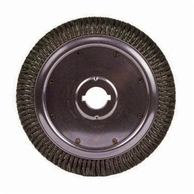 Weiler 09800 Extra High Density Wheel Brush With (2) 1/2 x 1/4 in Keyways, 14 in Dia Brush, 3/4 in W Face, 0.02 in Dia Standard/Twist Knot Filament/Wire, 2 in Arbor Hole