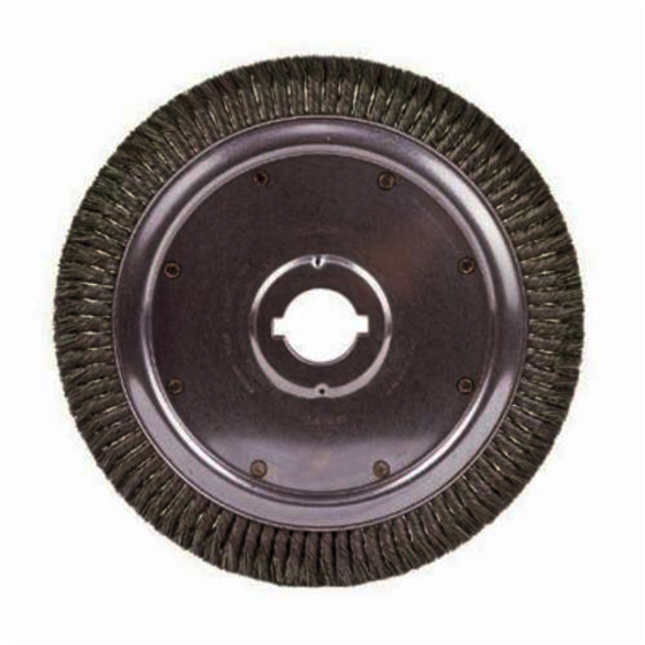 Weiler 09800 Extra High Density Wheel Brush With (2) 1/2 x 1/4 in Keyways, 14 in Dia Brush, 3/4 in W Face, 0.02 in Dia Standard/Twist Knot Filament/Wire, 2 in Arbor Hole