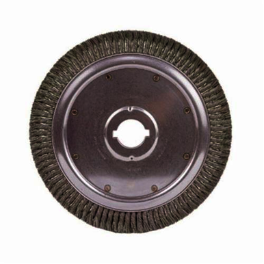 Weiler 09840 Extra High Density Wheel Brush With (2) 1/2 x 1/4 in Keyways, 15 in Dia Brush, 3/4 in W Face, 0.02 in Dia Standard/Twist Knot Filament/Wire, 2 in Arbor Hole