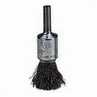 Weiler 10002 End Brush, 1/2 in, Crimped, 0.014 in, Steel Fill, 7/8 in L Trim