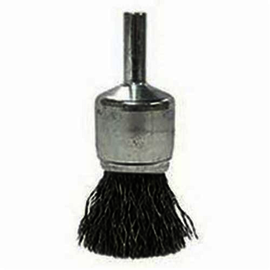Weiler 10008 End Brush, 3/4 in, Crimped, 0.02 in, Steel Fill, 7/8 in L Trim