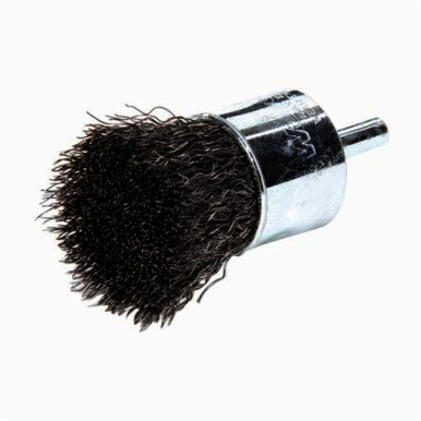 Weiler 10010V Vending Ready End Brush, 1 in Dia Brush, Crimped, 0.0101 in Dia Filament/Wire, Steel Fill, 1 in L Trim