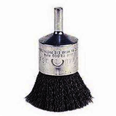 Weiler 10021 End Brush, 1 in, Crimped, 0.006 in, Stainless Steel Fill, 1 in L Trim