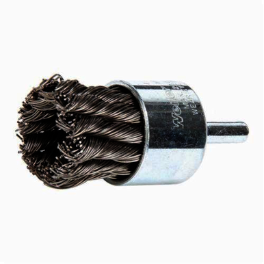 Weiler 10028V Vending Ready End Brush, 1-1/8 in Dia Brush, Knot, 0.02 in Dia Filament/Wire, Steel Fill, 7/8 in L Trim