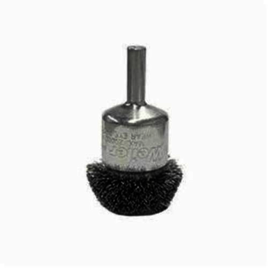 Weiler 10035 Circular Flared End Brush, 1-1/4 in, Crimped, 0.008 in, Steel Fill, 7/8 in L Trim
