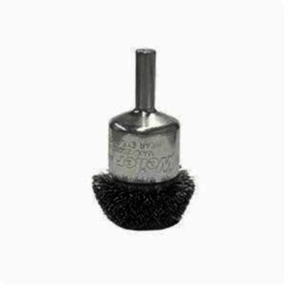 Weiler 10035 Circular Flared End Brush, 1-1/4 in, Crimped, 0.008 in, Steel Fill, 7/8 in L Trim