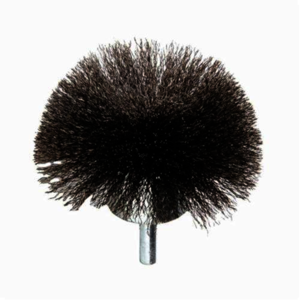 Weiler 10041V Circular Flared Vending Ready End Brush, 3 in Dia Brush, Crimped, 0.008 in Dia Filament/Wire, Steel Fill