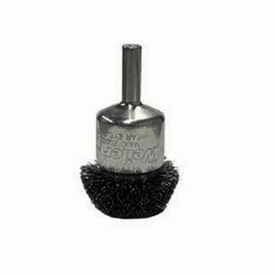 Weiler 10045 End Brush, 1-1/2 in, Crimped, 0.006 in, Stainless Steel Fill