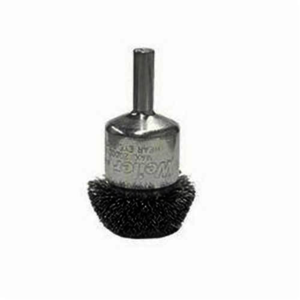 Weiler 10045 End Brush, 1-1/2 in, Crimped, 0.006 in, Stainless Steel Fill