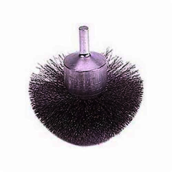 Weiler 10073 Circular Flared End Brush, 3 in, Crimped, 0.02 in, Steel Fill, 7/8 in L Trim