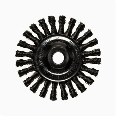 Weiler 10141V Vending Ready End Brush, 1-1/8 in Dia Brush, Knot, 0.006 in Dia Filament/Wire, Steel Fill, 1 in L Trim