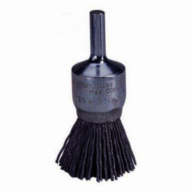 Nylox 10152 Stem Mount End Brush, 3/4 in, Crimped, 0.022 in, Silicon Carbide Fill, 7/8 in L Trim
