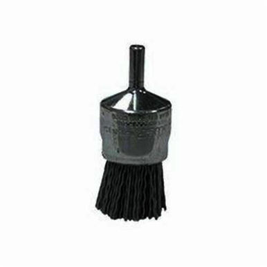 Nylox 10156 Stem Mount End Brush, 1 in, Crimped, 0.04 in, Silicon Carbide Fill, 7/8 in L Trim