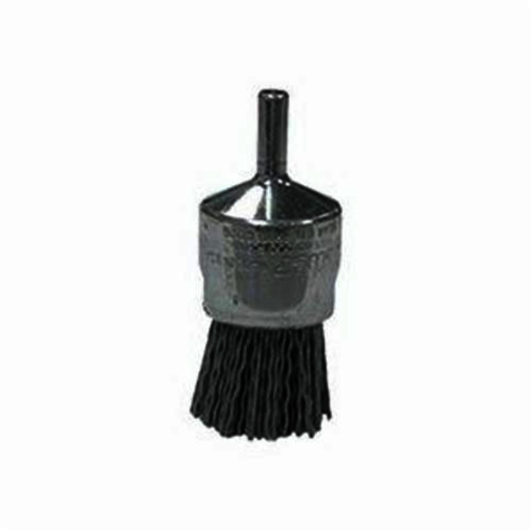 Nylox 10157 Stem Mount End Brush, 1 in, Crimped, 0.04 in, Silicon Carbide Fill, 7/8 in L Trim