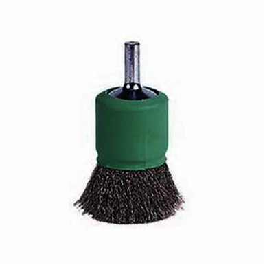 Weiler 11016 Stem Mount End Brush, 1 in, Crimped, 0.006 in, Stainless Steel Fill, 7/8 in L Trim
