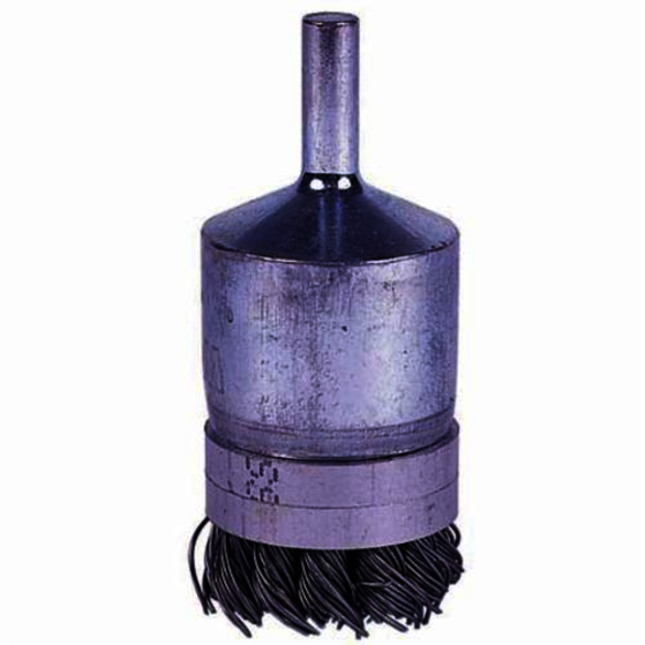Weiler 11141 End Brush, 1-1/8 in, Banded Knot, 0.006 in, Steel Fill, 3/8 in L Trim