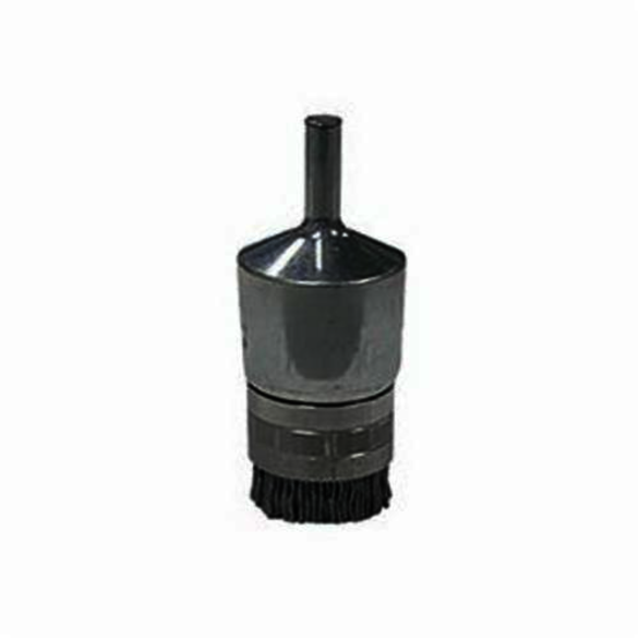 Nylox 11161 Stem Mount End Brush, 1/2 in, Crimped, 0.035 in, Silicon Carbide Fill, 3/8 in L Trim
