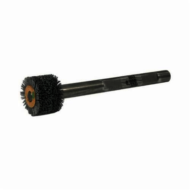 Nylox Bore-Rx 17210 Crosshole Wheel Brush, 1-1/4 in Dia Brush, 3/4 in W Face, 0.026 in Dia Crimped/Round Filament/Wire