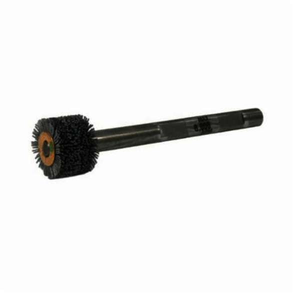 Nylox Bore-Rx 17210 Crosshole Wheel Brush, 1-1/4 in Dia Brush, 3/4 in W Face, 0.026 in Dia Crimped/Round Filament/Wire