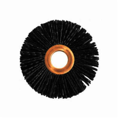 Nylox 17567 Small Diameter Carbide Burr, 3 in Dia Brush, 1/2 in W Face, 0.035 in Dia Crimped/Round Filament/Wire