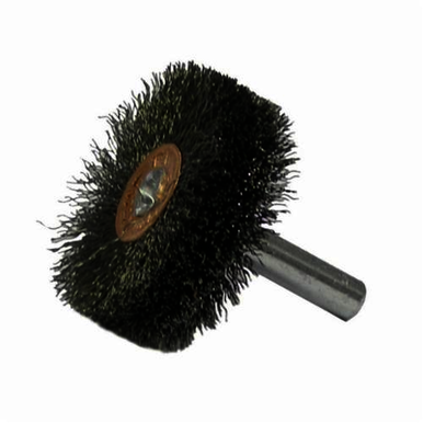 Weiler 17601 Conflex Wide Face Wheel Brush, 1-1/4 in Dia Brush, 1/2 in W Face, 0.008 in Dia Crimped Filament/Wire