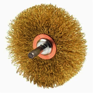 Weiler 17641V Conflex Vending Ready Wheel Brush, 3 in Dia Brush, 1/2 in W Face, 0.0118 in Dia Crimped Filament/Wire