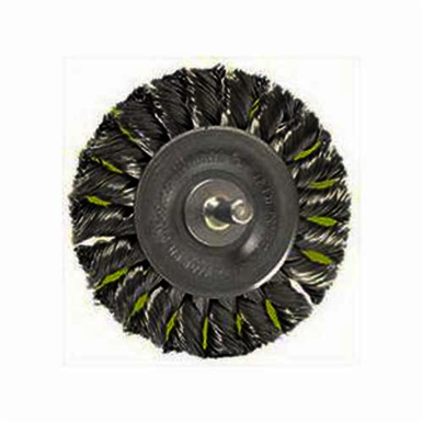 Weiler 17684 Wheel Brush, 3-1/4 in Dia Brush, 3/8 in W Face, 0.014 in Dia Standard/Twist Knot Filament/Wire