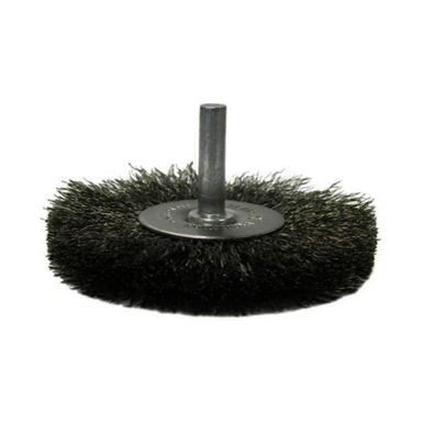 Weiler 17965 Radial Wheel Brush, 3 in Dia Brush, 0.0118 in Dia Crimped Filament/Wire