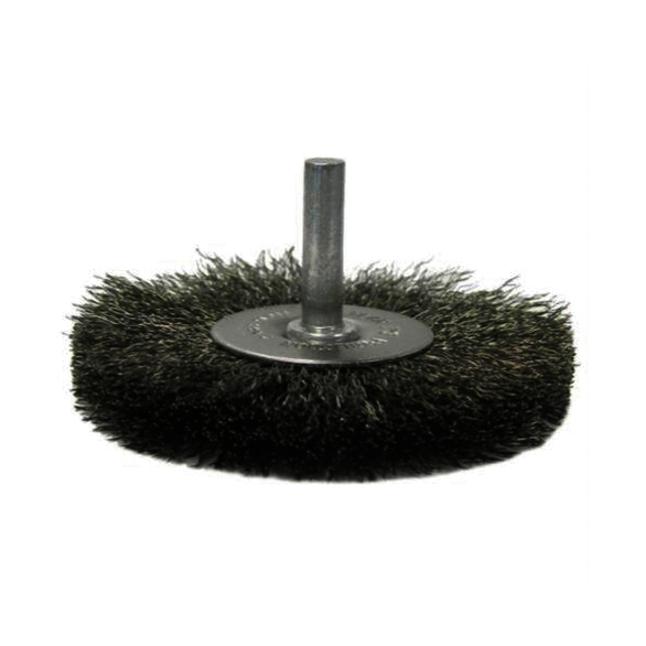 Weiler 17965 Radial Wheel Brush, 3 in Dia Brush, 0.0118 in Dia Crimped Filament/Wire