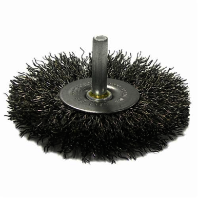 Weiler 17966 Radial Wheel Brush, 3 in Dia Brush, 0.014 in Dia Crimped Filament/Wire