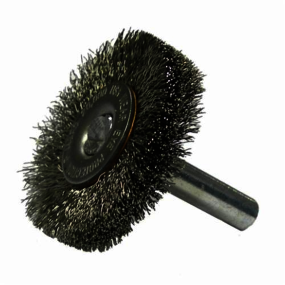Weiler 17971 Radial Wheel Brush, 1-1/2 in Dia Brush, 0.006 in Dia Crimped Filament/Wire