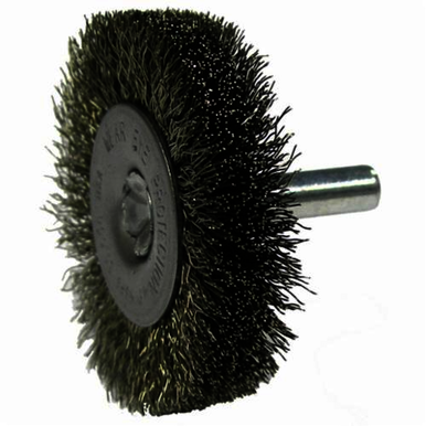Weiler 17975 Radial Wheel Brush, 2 in Dia Brush, 0.014 in Dia Crimped Filament/Wire