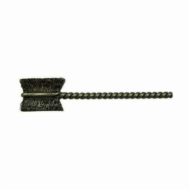 Weiler 21023 Burrite Power Tube Brush, 3/8 in Dia x 9/16 in L, 2-1/8 in OAL, 0.005 in Dia Filament/Wire, Steel Fill