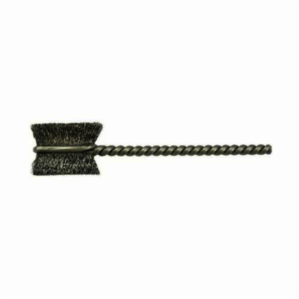 Weiler 21023 Burrite Power Tube Brush, 3/8 in Dia x 9/16 in L, 2-1/8 in OAL, 0.005 in Dia Filament/Wire, Steel Fill